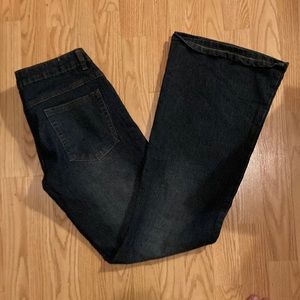 NWOT Junior Dark Blue Jeans w/Flowers & Sequins sz 9/10 by Pristine USA